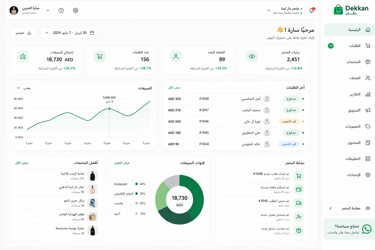 The Dekkan merchant dashboard
